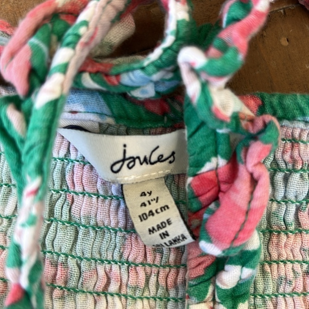 Joules Lucia green floral smocked midi sundress - Picture 4 of 6